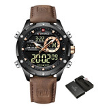 Relógio Masculino Naviforce Esportivo Militar Pulseira Couro