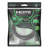 Cabo Hdmi Gold 90 Graus - 2.0 4k Hdr 19p 3m