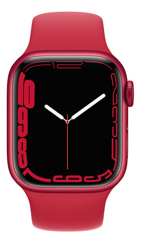 Apple Watch Series 7 (gps, 41mm) - Caja De Aluminio Color Rojo - Correa Deportiva Rojo