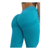 Calza Mujer Deportiva Frunce Push Up Levanta Cola Tiro Alto 