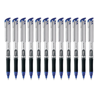Bolígrafos Pentel Energel Bl17 Tinta Gel Líquida 0.7 Mm 12 U Tinta Azul Exterior Plateado | Meses sin interés
