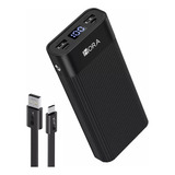 Power Bank 1hora Batería Portátil 20000mah 2.1a Con 2 Puertos Y Pantalla Led Compatible Para Ip Samsung Xiaomi, Incluye Cable Tipo C