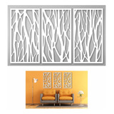 Cuadro Decorativo Panel Celosía 3 Pzas Mdf