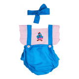 Romper Body Fantasia Roupa Galinha Pintadinha Rosa Mesversar