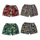 Kit Com 3 Shorts Mauricinho Plus Size Estampado Moda Praia
