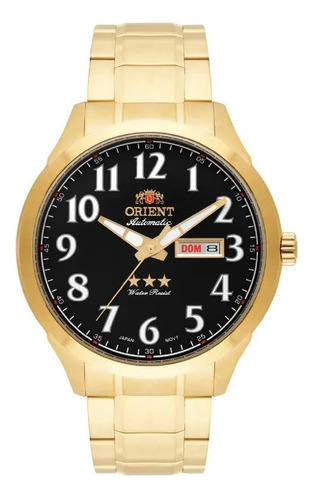 Relógio Orient Masculino Dourado 469gp074f P2kx