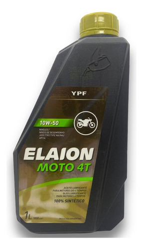  Aceite 10w50  X 1 Litro Ypf Elaion Sintetico Moto 4 Tiempos