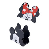 Porta Guardanapo Madeira Mickey & Minnie - Disney Licenciado Cor Preto Nome Do Desenho Mickey Mouse