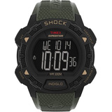 Reloj Hombre Timex Expedition Shock, Luz, 45 Mm Tw4b234009j Color De La Correa Verde Color Del Bisel Negro Color Del Fondo Negro