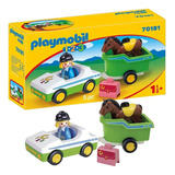 Playmobil 1.2.3 70181 Remolque De Caballo Equitación Orig.