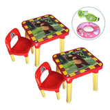 Kit 2 Mesinhas Infantil Com Cadeira Menino Menina E Mimos