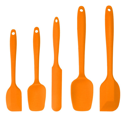 Espátulas De Silicona Kit Para Cocina Hornear Naranja 5uds