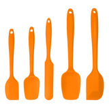 Espátulas De Silicona Kit Para Cocina Hornear Naranja 5uds