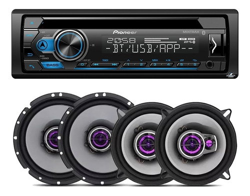 Toca Cd Pioneer Controle Volante Deh-s4280bt + 04 Falantes