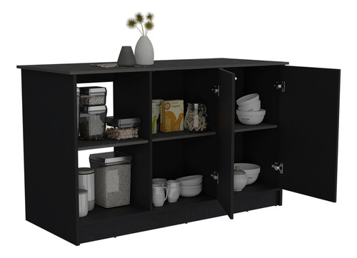 Rta Design Isla De Cocina Jupiter 90x150x64 Color Wengue Onix