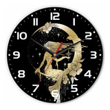 Moon And Stars - Reloj De Pared Con Silueta De Mujer, Estilo