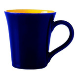 Taza Jarro Biona Bicolor 330cc Ceramica Por Unidad Color Azul Interior Amarillo