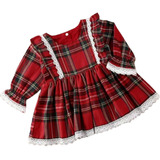 Vestido Luxo Xadrez Infantil Bebê Mesversario Junino Menina 