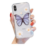 Funda Compatible iPhone X Xs Xr 11 12 Pro Max Tpu Mariposa