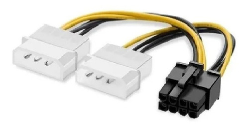 Cabo Adaptador 8 Pinos 6+2 Pci Express Para Molex Duplo