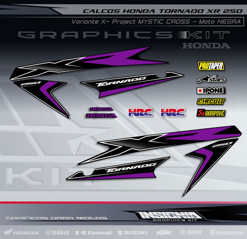 Calcos Honda Tornado - X- Project - Mystic Cross - Insignia