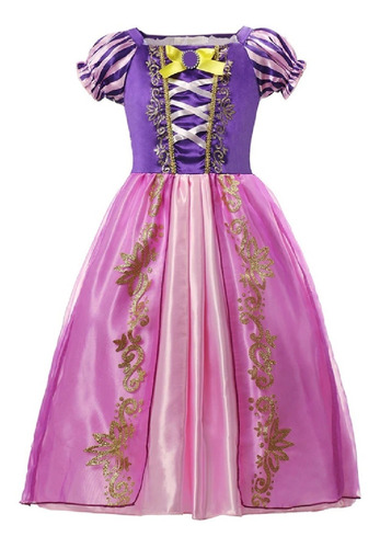 Vestido Infantil Princesa Fantasia Promoção Rapunzel Roxo