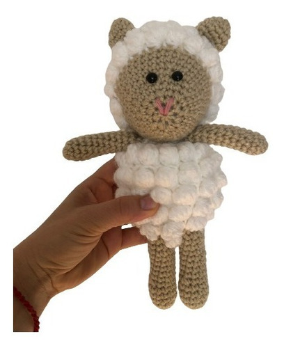 Oveja Amigurumi 26 Cm Muñeco De Apego Tejido Al Crochet