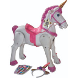 Caballo Pony Unicornio C/diadema Y Calcomanias Para Decorar