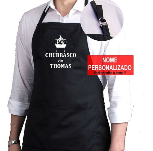 Avental Bordado Chef C/ Nome Personalizado Presente Uniforme