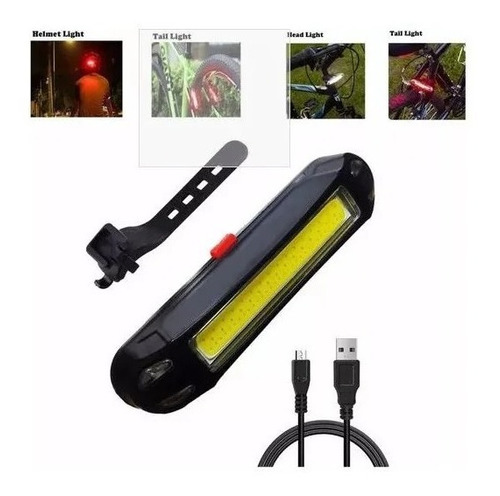 Luz Led Reflector Recargable Rojo Blicicleta Moto Triciclo