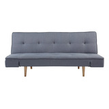 Sofa Cama Plegable Gris Y Azul Marino Minimalista Gs1991