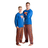 Kit 2 Pijamas Inverno Pai Filho Super Herói Masculino Iguais