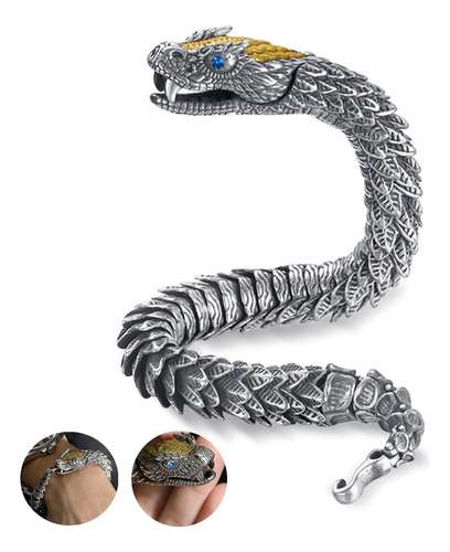 Pulseras Para Hombre De Serpiente Fashion Real Hecha A Mano