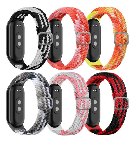 6 Correas For Xiaomi Mi Band 8 Lazo De Nylon Elástico