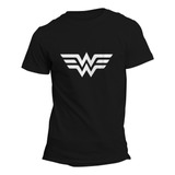 Playera Wonder Woman Logo 1 Blanco. Adulto Y Niño