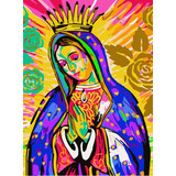 Cuadro Para Pintar Por Números Enmarcado, Virgen Colorida