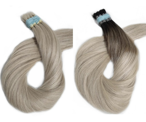 Cabelo Humano Loiro Platinado Brasileiro 50g 60cm Mega Hai