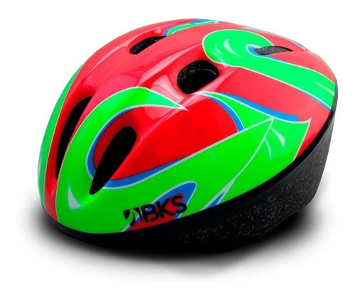 Casco Ciclismo Recreacional Bicicleta Moderno Para Niños Bks Color Rojo/verde Talla S