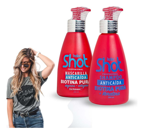  Kit Shampoo Anti Caida + Mascarilla Con Keratina Kolor Shot