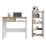 Mueble Escritorio + Biblioteca Maderkit Color Wengue P00179 Color Rovere