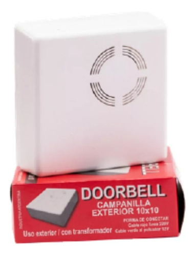 Timbre Campanilla Exterior Aplicar 10x10 220v 12v Doorbell