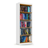 Organizador Livreiro Para Sala Escritório Encanto - Cores Cor Branco/cinamomo