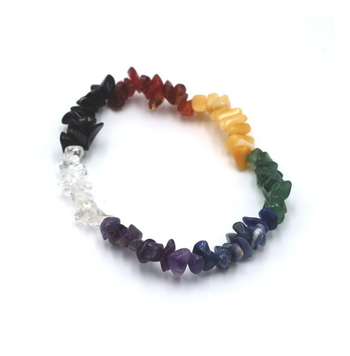 Pulsera Piedras Naturales 7 Chakras Chips Piedra Picada