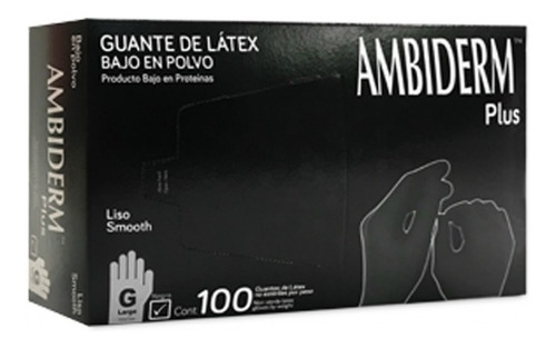 Guante De Latex Ambiderm Negro - (caja De 100 Pzs)