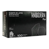 Guante De Latex Ambiderm Negro - (caja De 100 Pzs)