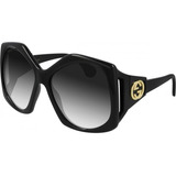 Gucci Gg0875s 001 Heptagon Oversized Negro Dorado