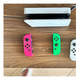 Nintendo Switch Oled Branco + 1 Par De Joycons + Caixa + Case