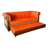 Sillon Cama Chesterfield Ecocuero Talampaya Colores