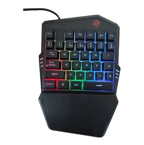 Combo Kit Teclado Gamer Rgb Una Mano Mouse Optico Profesiona