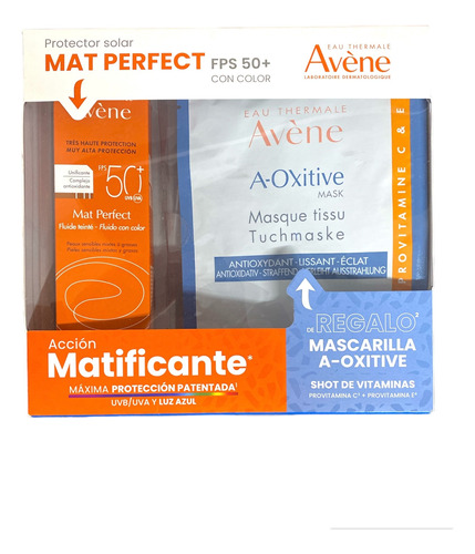 Kit Avene Mat Perfect Con Color Y Mascarilla Aoxitive